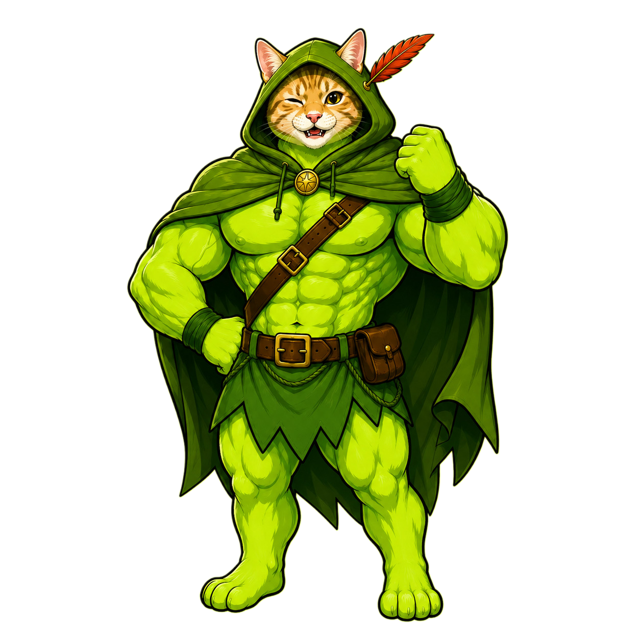 CATINME — the green Robin Hood cat